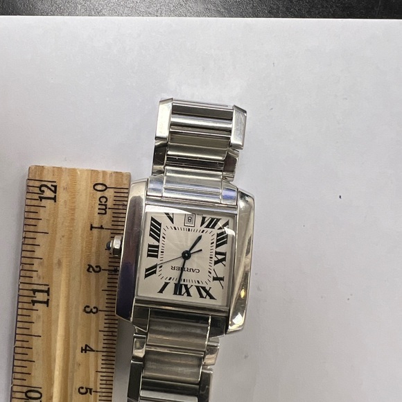 CARTIER TANK FRANCAISE AUTOMATIC STAINLESS STEEL 28mm WATCH. - Picture 12 of 13